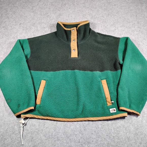 The North Face Sweaters - The North Face Cragmont Fleece Snap Neck  Pullover Green Womens Small